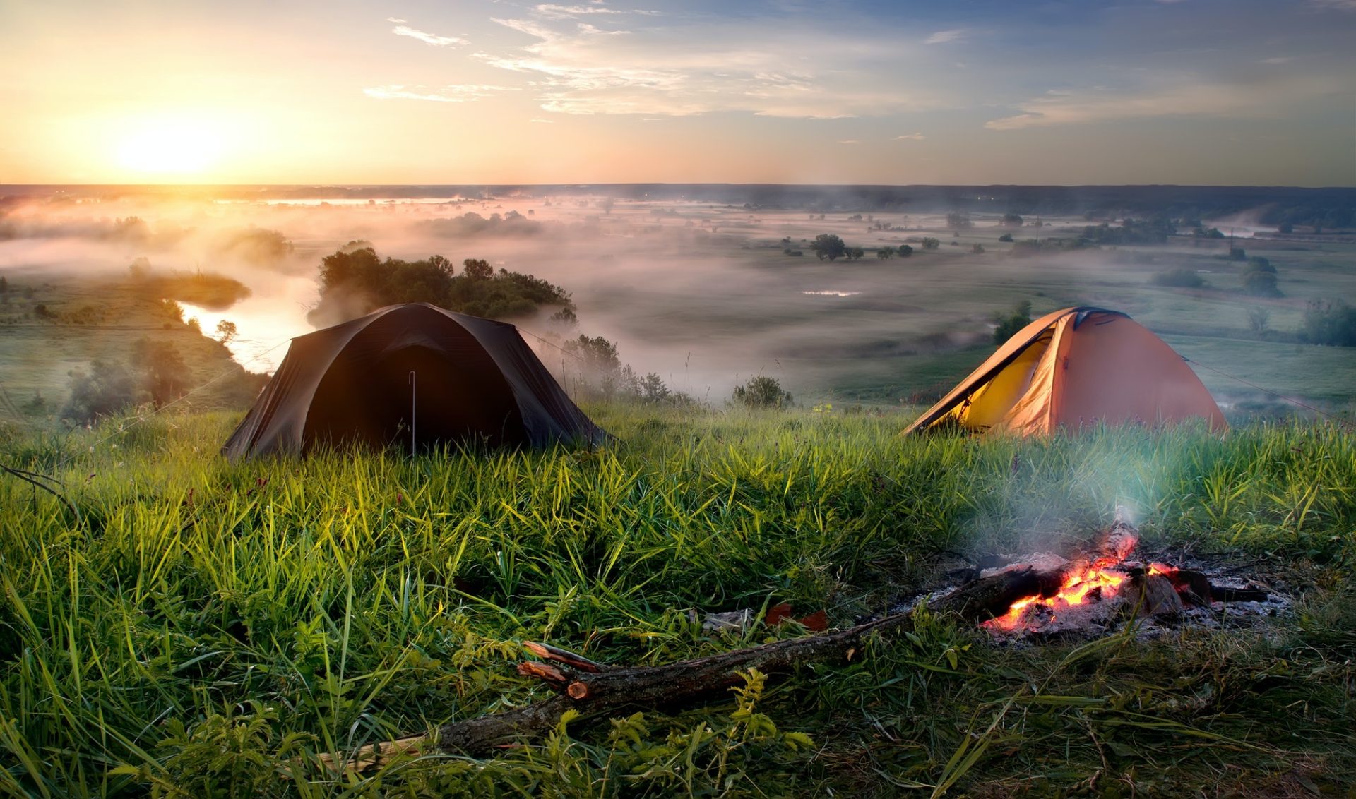 camping in steppe